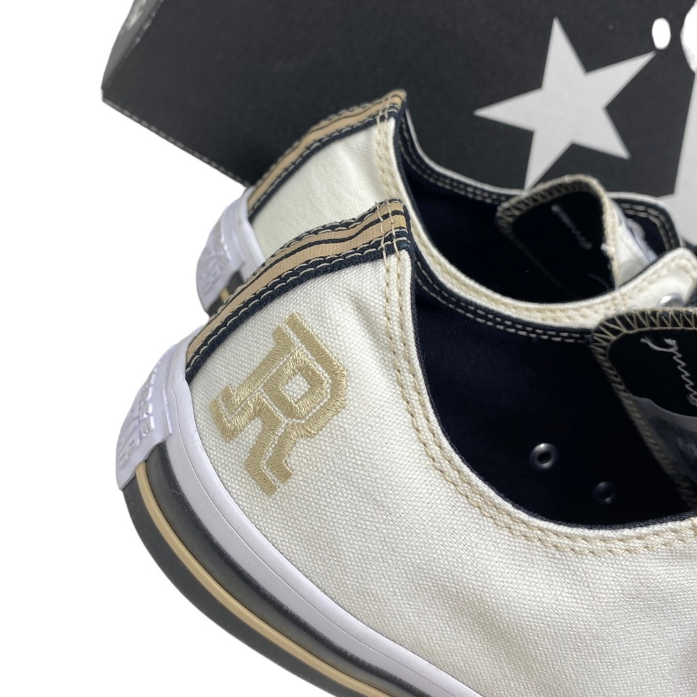 Converse Chuck Taylor OX Low Top White Canvas "R" Sneakers Men Custom 169749C-R - Picture 3 of 13